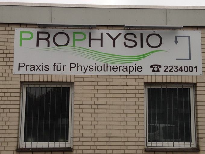 Praxisschild einer Physiotherapie