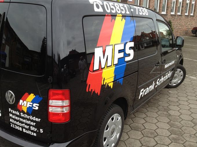 Kastenwagen mit farbigem Digitaldruck