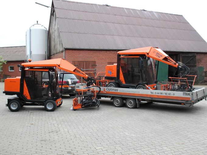 Beschriftete Baumaschine